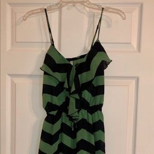 Green and navy dress